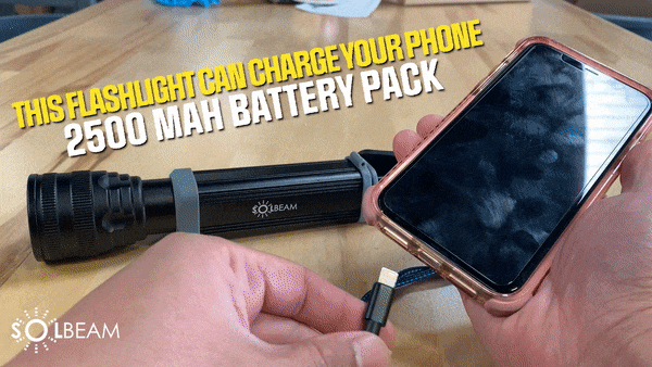 SolBeam High Powered Flashlight w/Power Bank